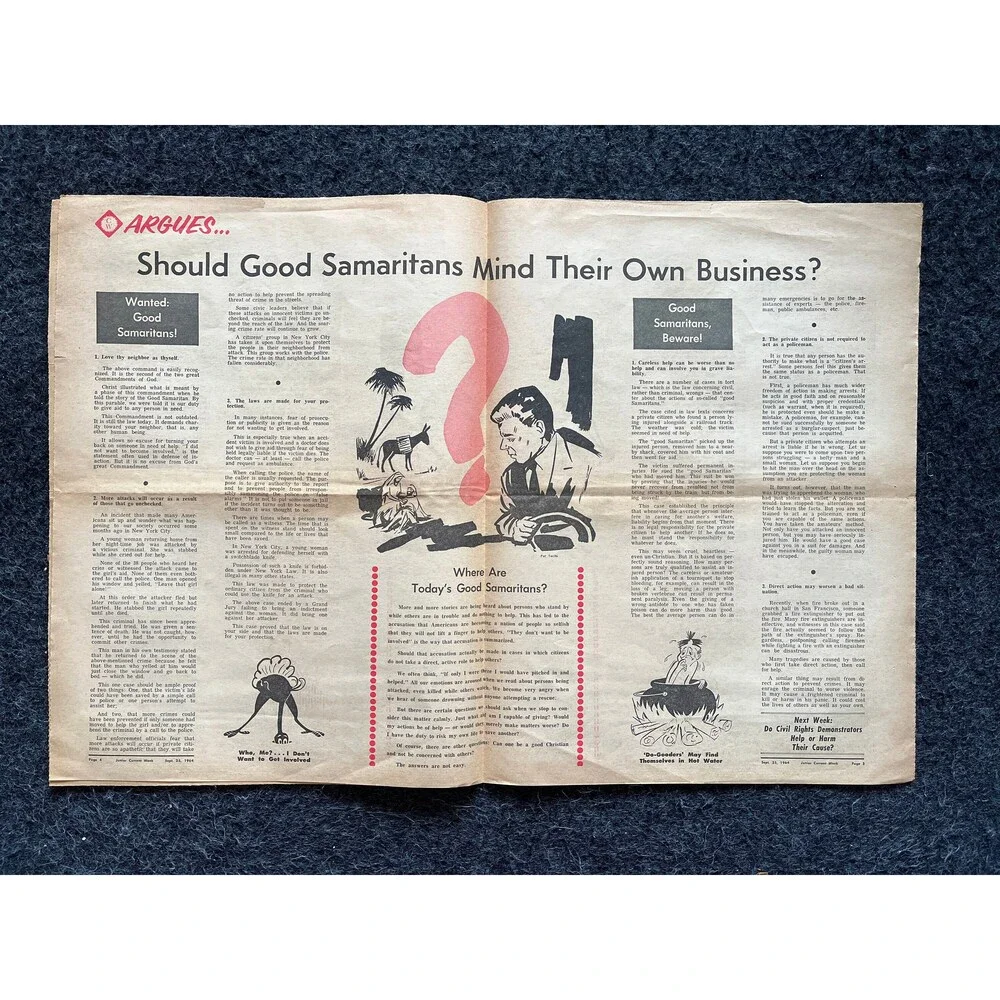 1970s Childrens Cold War Newspaper, Vintage Antique Collectibles, Original Chil